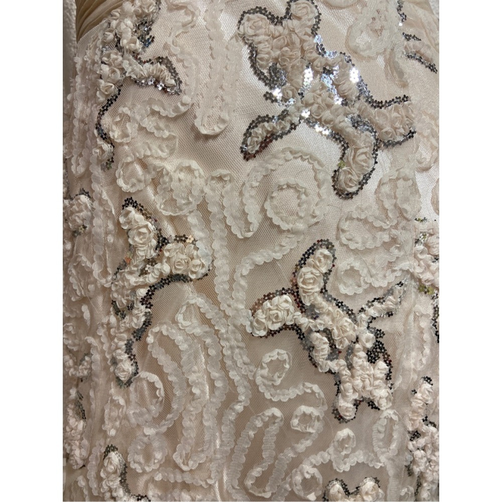 Vintage Aesthetic Lace Mermaid Gown - Sleeveless Ruffle Evening Dress - Champa - Picture 6 of 11